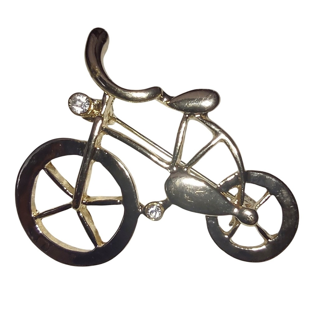 Bike Bicycle Brooch Pin Rhinestone Accent Novelty Lapel Pin‎